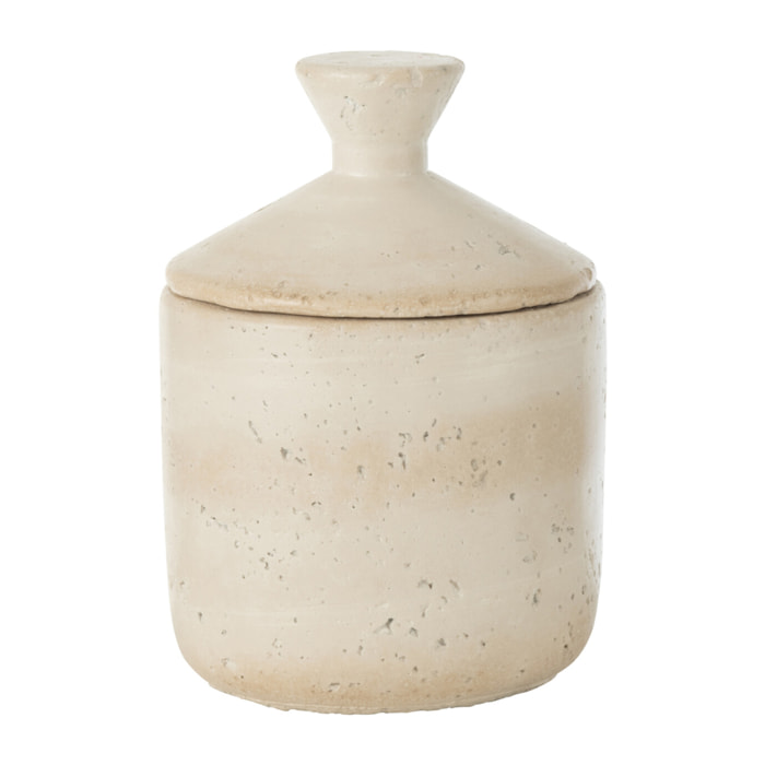 J-Line Pot Decoratif Olina Ciment Creme Small