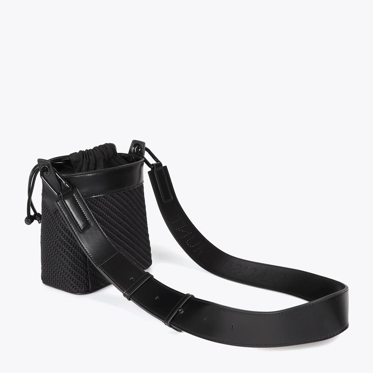 Borsa a tracolla combinata in tessuto e similpelle