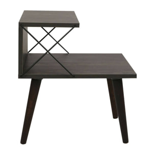 Comodino Newton, Comò basso, Tavolino da notte, Mensola da letto, 50x40h55 cm, Grigio Cenere