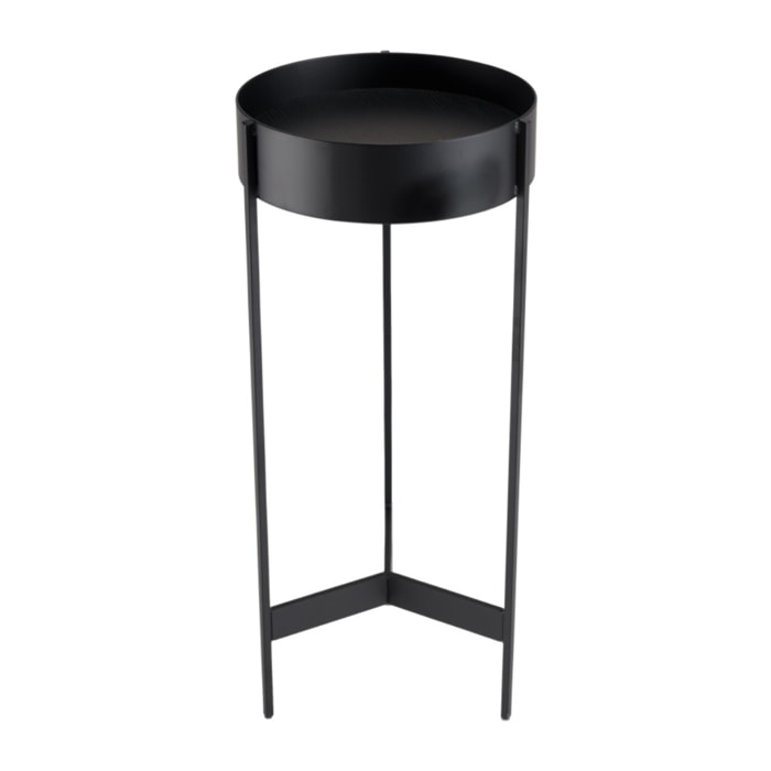 DALY - Selette ronde / porte plantes MM noire piètement métal