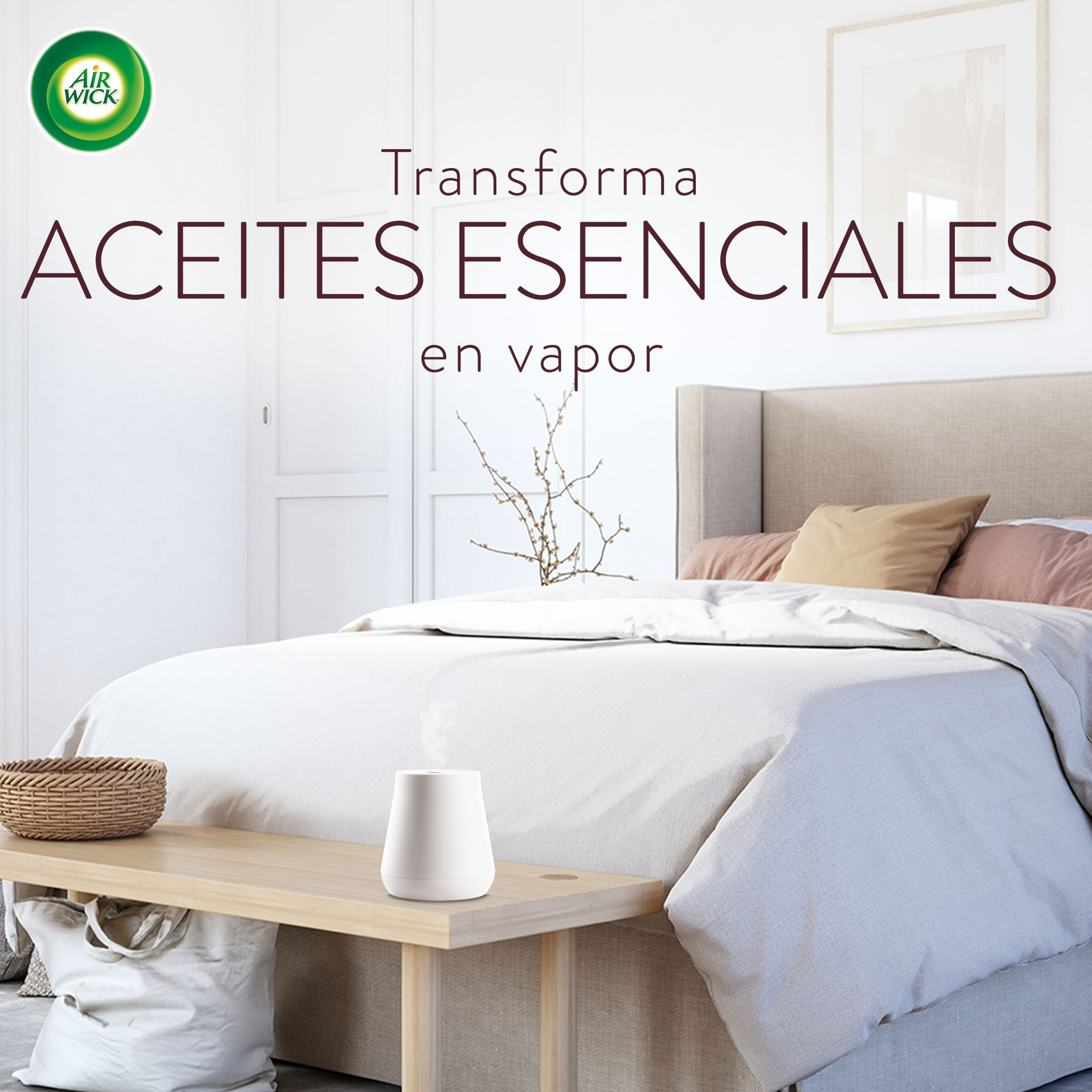 Air Wick Essential Mist - Ambientador difusor aceites esenciales para casa con aroma a Explosión Cítrica Energizante - Aparato y Recambio