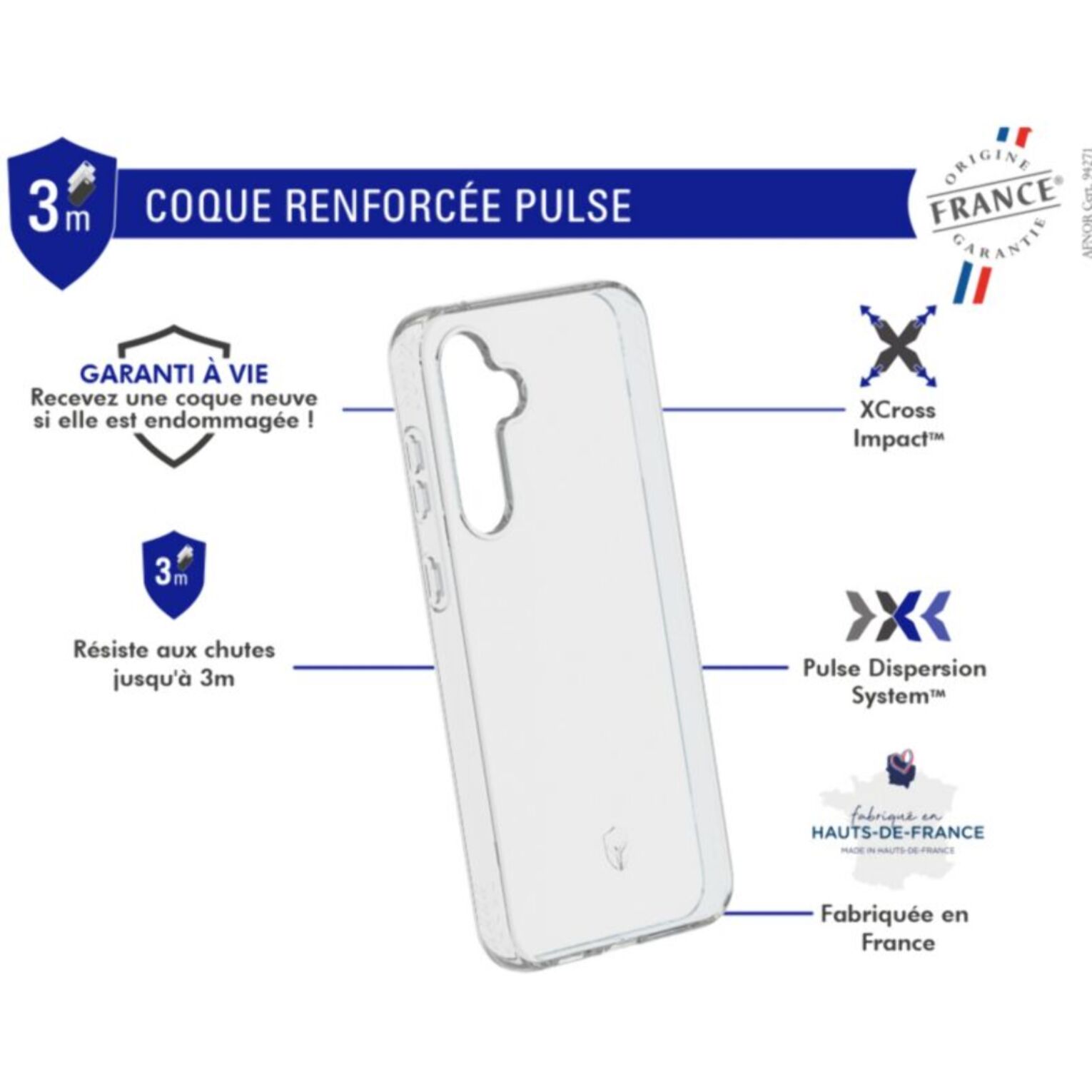 Coque FORCE CASE Samsung S24FE Pulse transparente