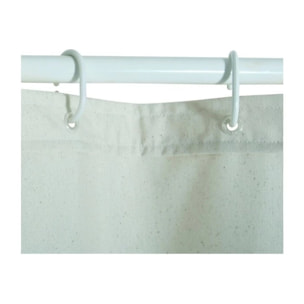 Rideau de douche Coton & Polyester TIERA 180x200cm QUALITE PREMIUM Beige & Orange - Anneaux inclus MSV