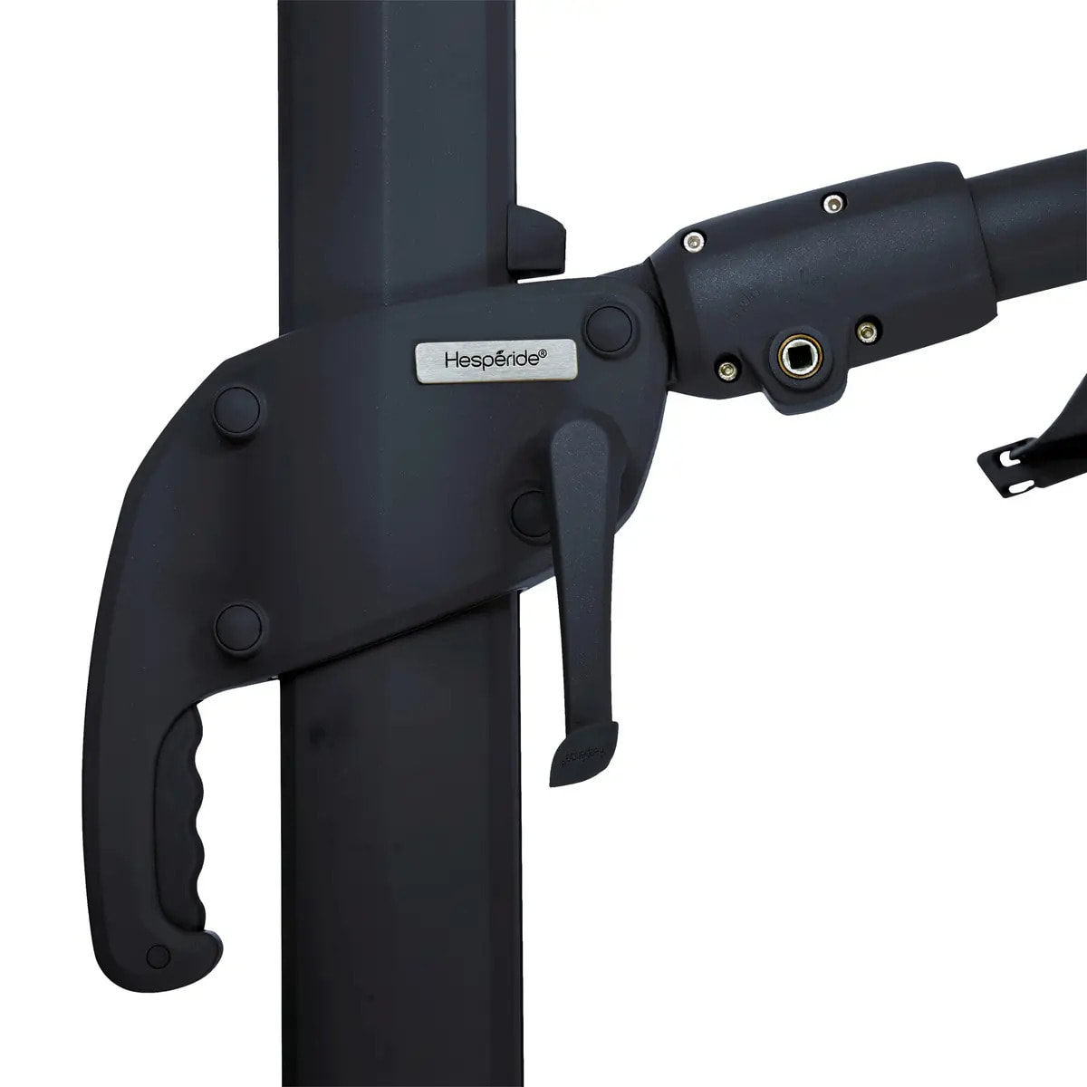 Parasol déporté rectangulaire inclinable Melhia 4x3m anthracite