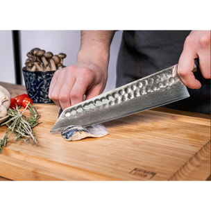 Cuchillo cocinero martillado "Kiritsuke" - 210mm - Colección Bunka Damascus