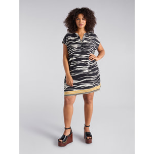 Fiorella Rubino - vestido estampado cebra - Negro