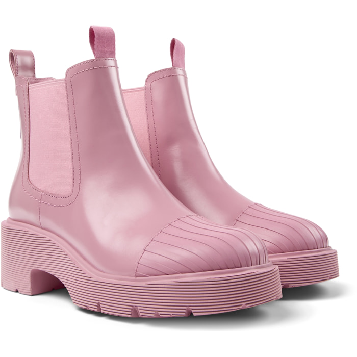 Botines - CAMPER Milah - Rosa - Cuero liso