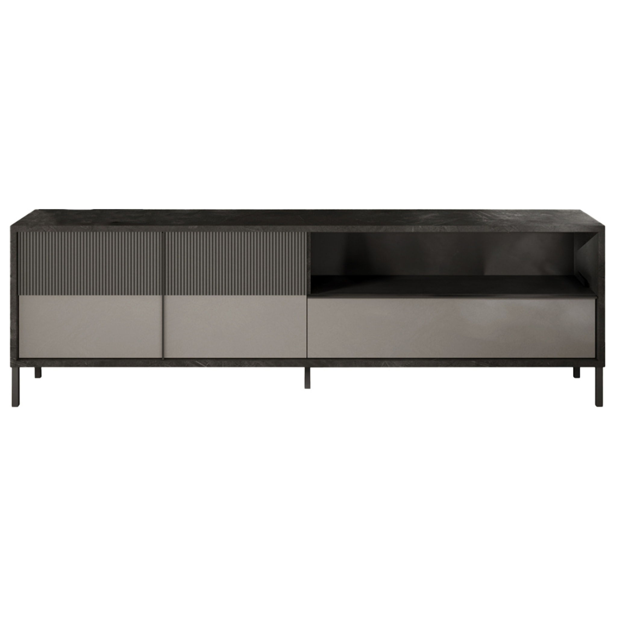 Jules - meuble tv - 2 portes et 1 tiroir - 206 cm - Gris