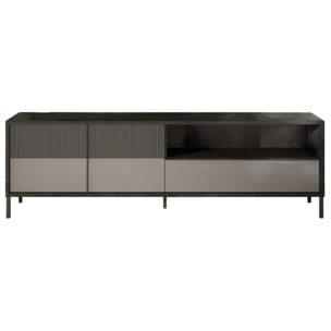 Jules - meuble tv - 2 portes et 1 tiroir - 206 cm - Gris