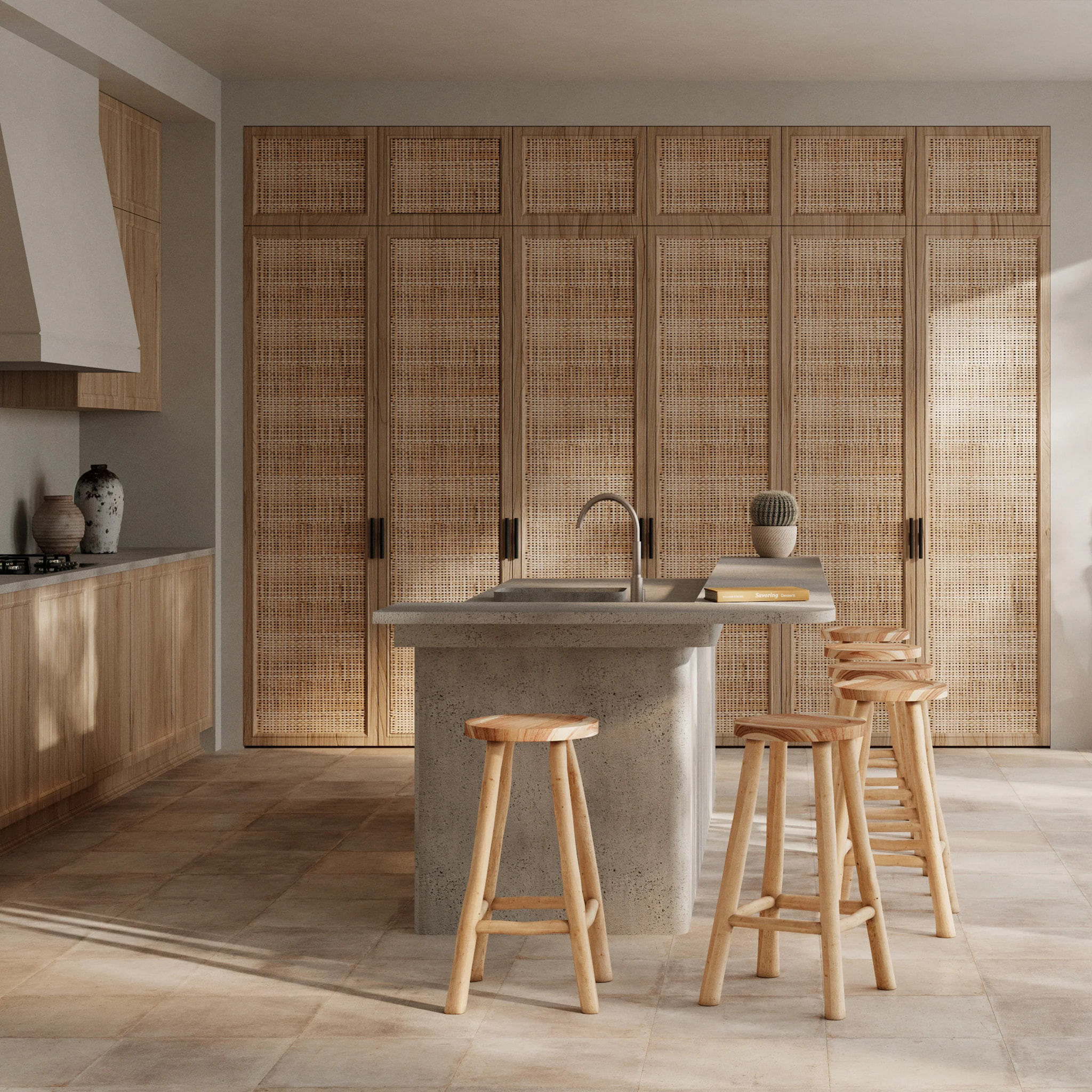 Tabouret pour îlot central 67 cm en teck - Ika