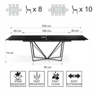 Tomasucci Table extensible SPINNE MARBRE NOIR