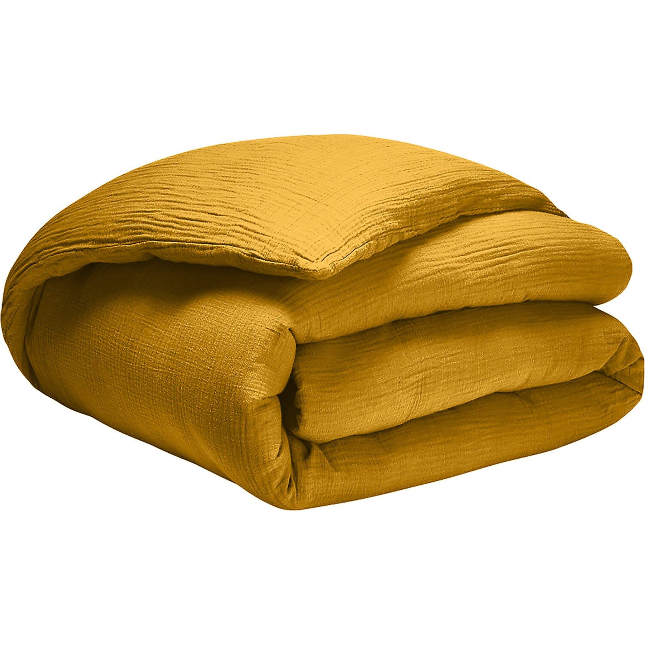 Housse de couette 100% gaze de coton safran mineral
