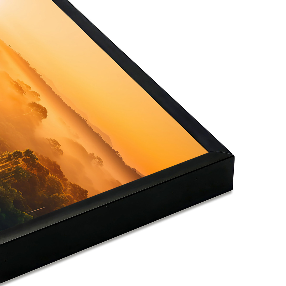 Affiche encadrée Panorama tropical lumineux Affiche + cadre en métal - Noir