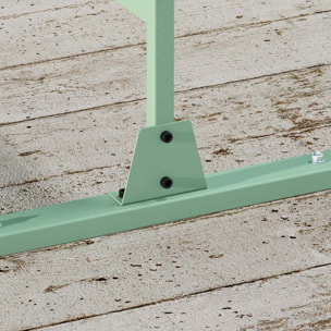 Biombo de Exterior Separador de Ambientes con 3 Piezas Patrón de Hoja Grande y Marco de Acero Pantalla de Privacidad para Patio Terraza Jardín 122x45x198 cm Verde