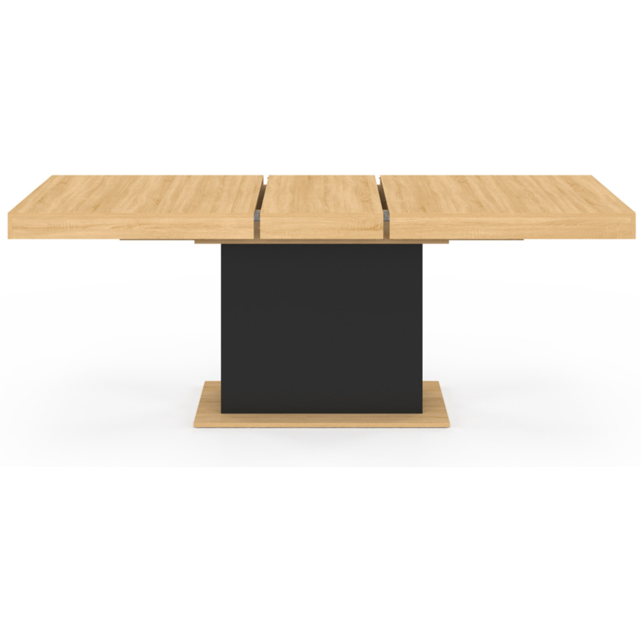 Table à manger extensible Tania bois et noir 160-200cm