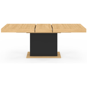 Table à manger extensible Tania bois et noir 160-200cm