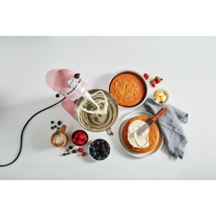 Robot pâtissier KITCHENAID 5KSM175PSEDR rose poudré, 4,8 L, bol avec poignée + bol 3 L, batteur souple et couvercle