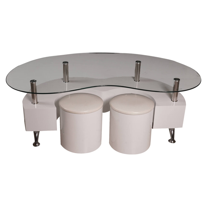 Tavolino moderno decorativo, 130 x 70 x 45, Bianco