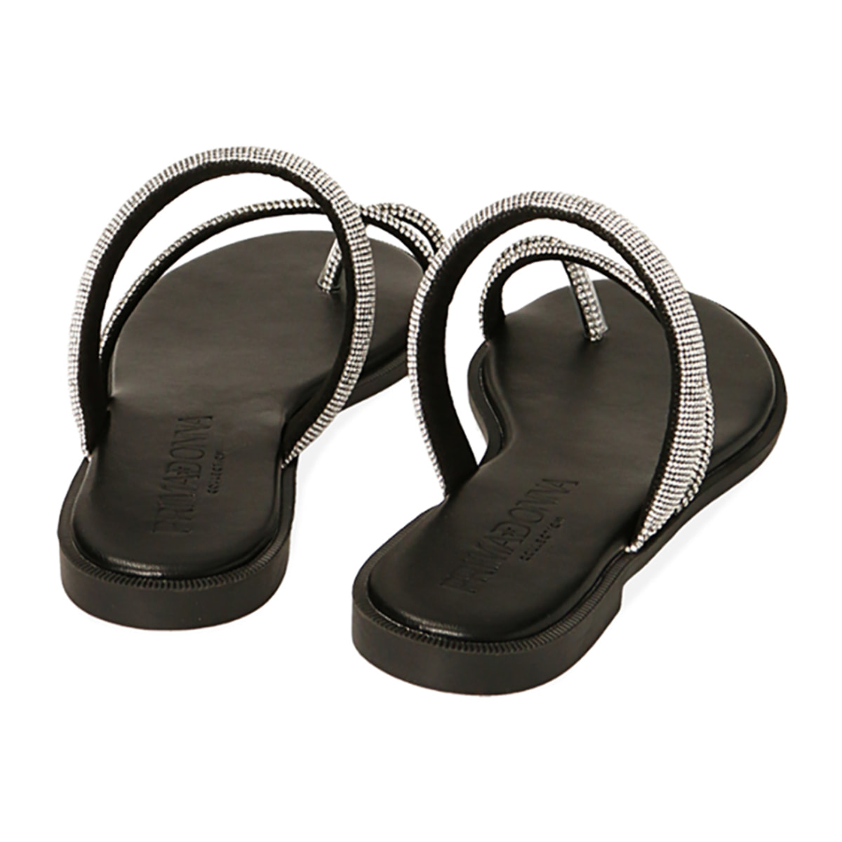 Chanclas negras con pedrería