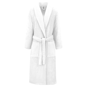 Peignoir pur coton 420 g/m² uni blanc Elea blanc