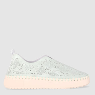 Zapatos de Piel Sintética - Verde - Tacón: 4 cm