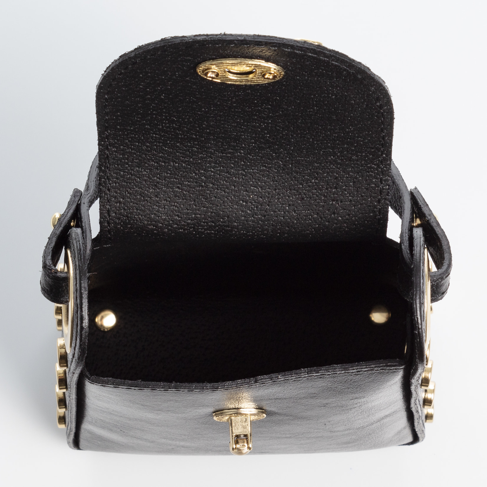 Alviano bolso de mano mujer. Piel auténtica Gamuza acabado lacado brillante.