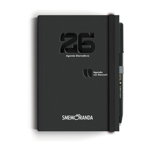 Agenda Smemoranda Racconti 2026 Giornaliera 12 mesi ,B6, nero