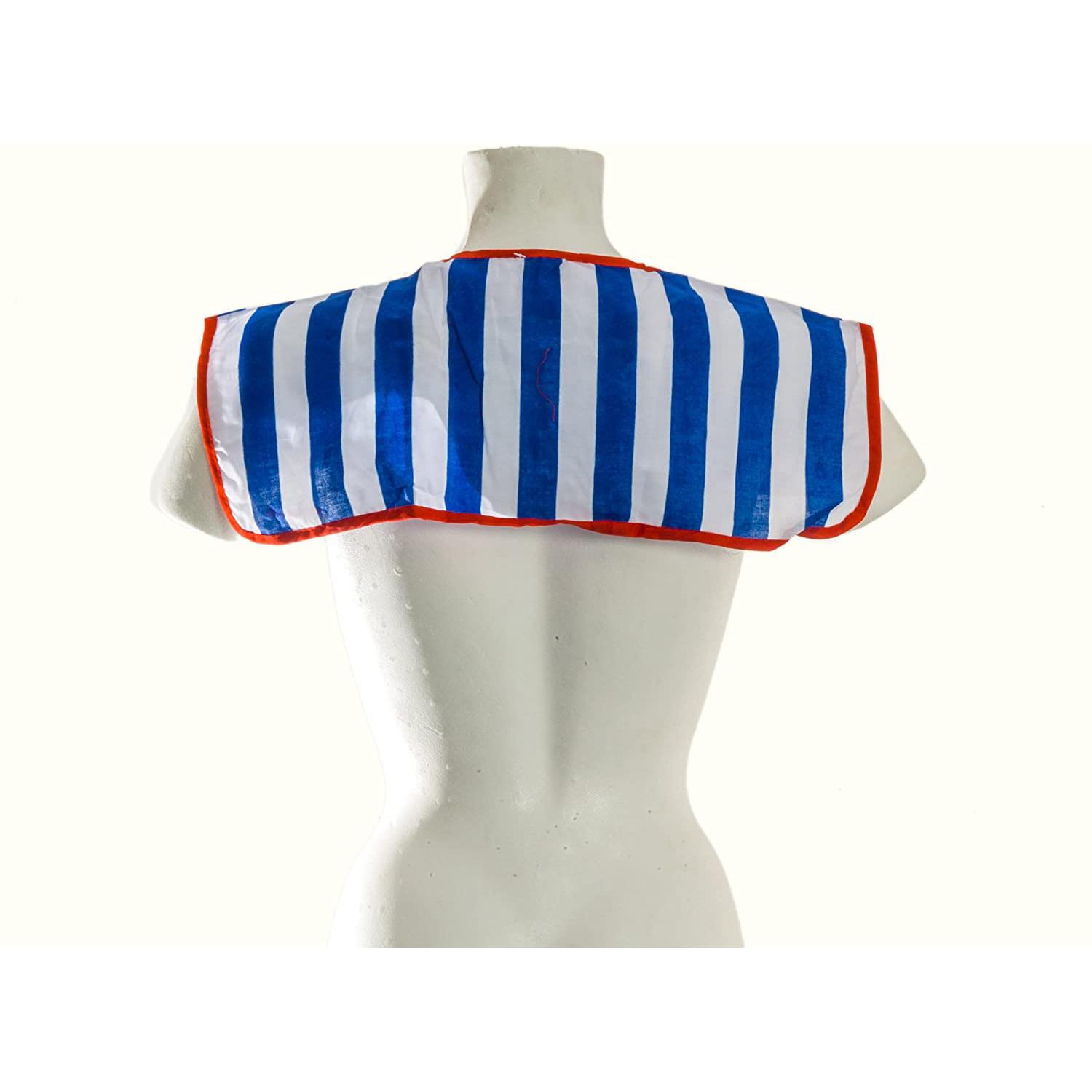 Accessorio Costume Mantellina da Marinaretta Bianco Blu Rosso Donna Taglia Unica