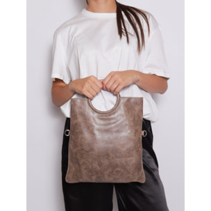 Borsa a mano da donna Made in Italy - Modello Velvet - 100% pelle scamosciata - 29.0 x 30.0 x 1.0 cm