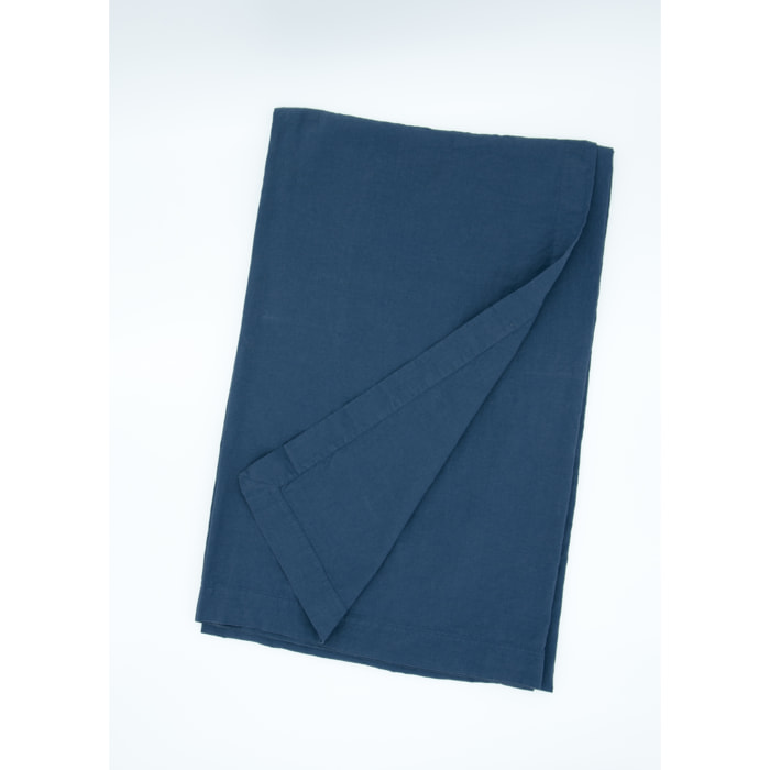 Nappe chanvre coton ORGANIC bleu minéral