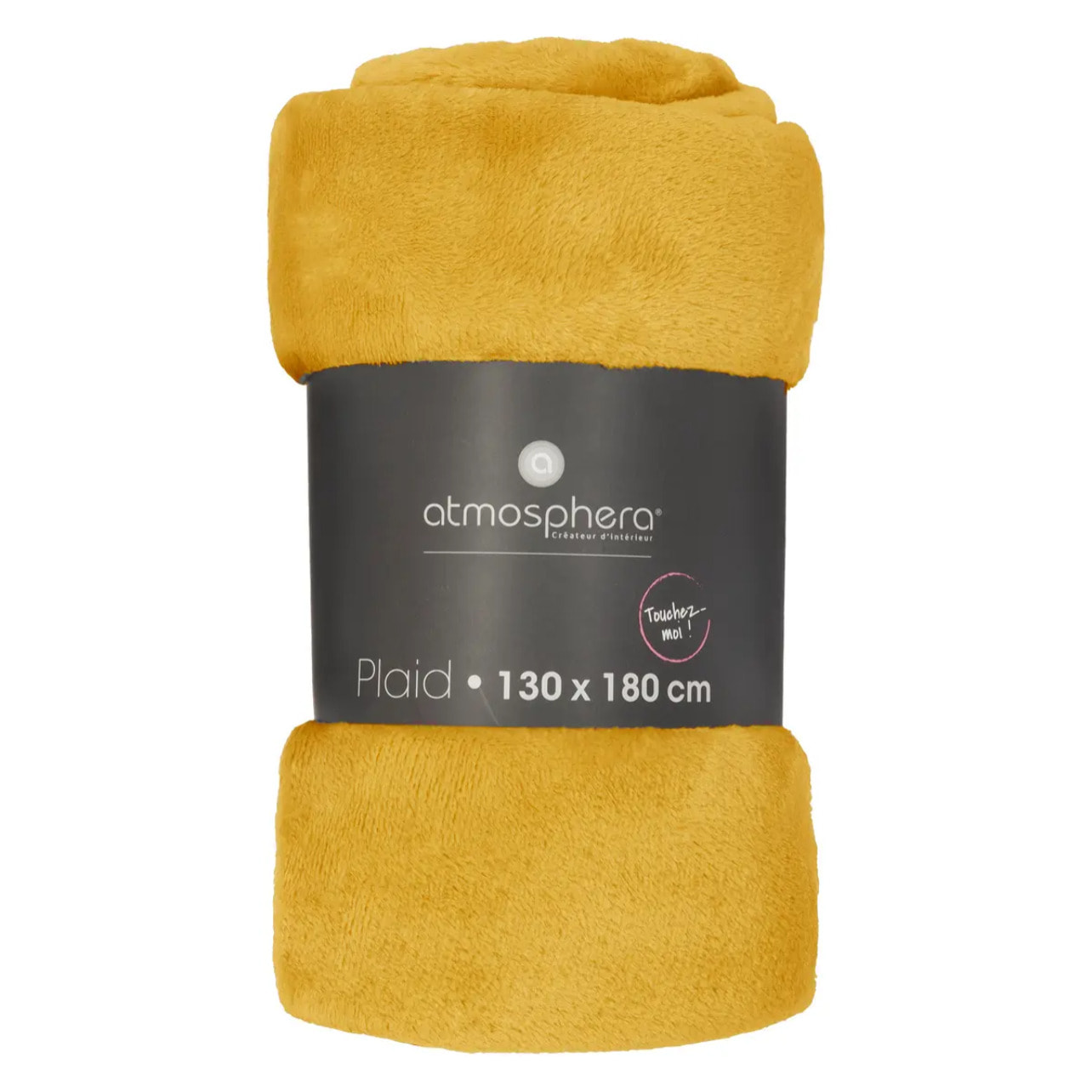 Plaid flanelle jaune 130x180cm