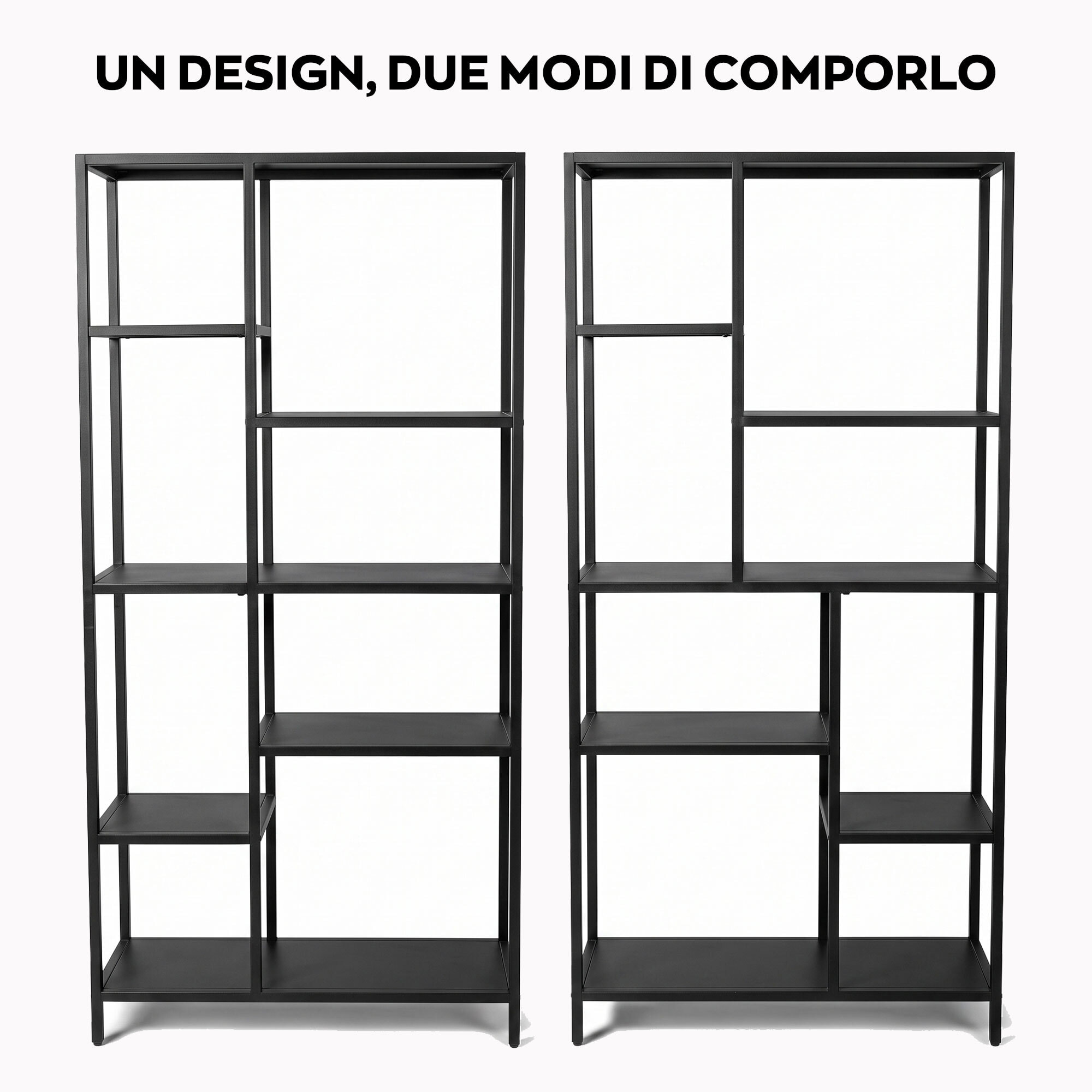 Padma - Libreria freestanding in metallo 80x30x163,5 cm