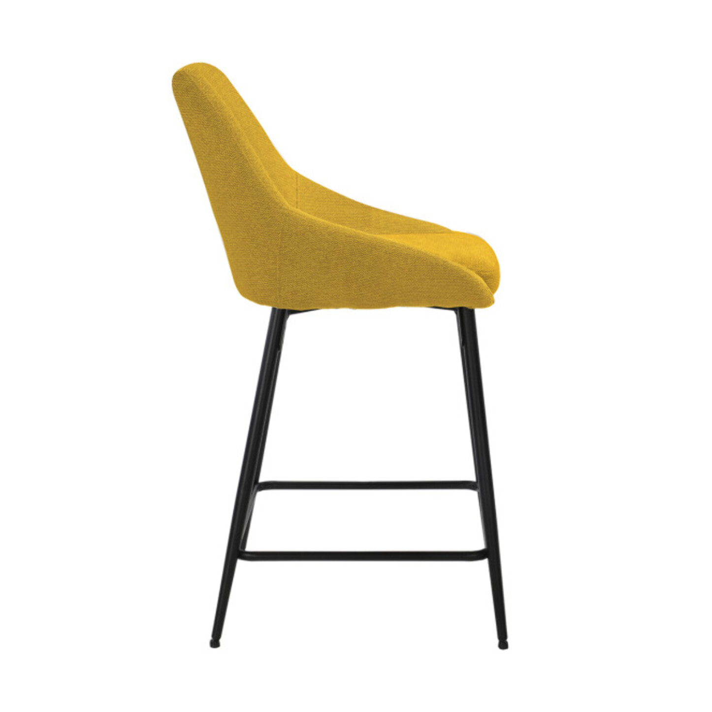 Chaise de bar en tissu avec pieds évasés en métal noir - MONDO