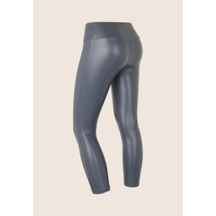 Leggings 7/8 vita regular effetto lucido con incrocio