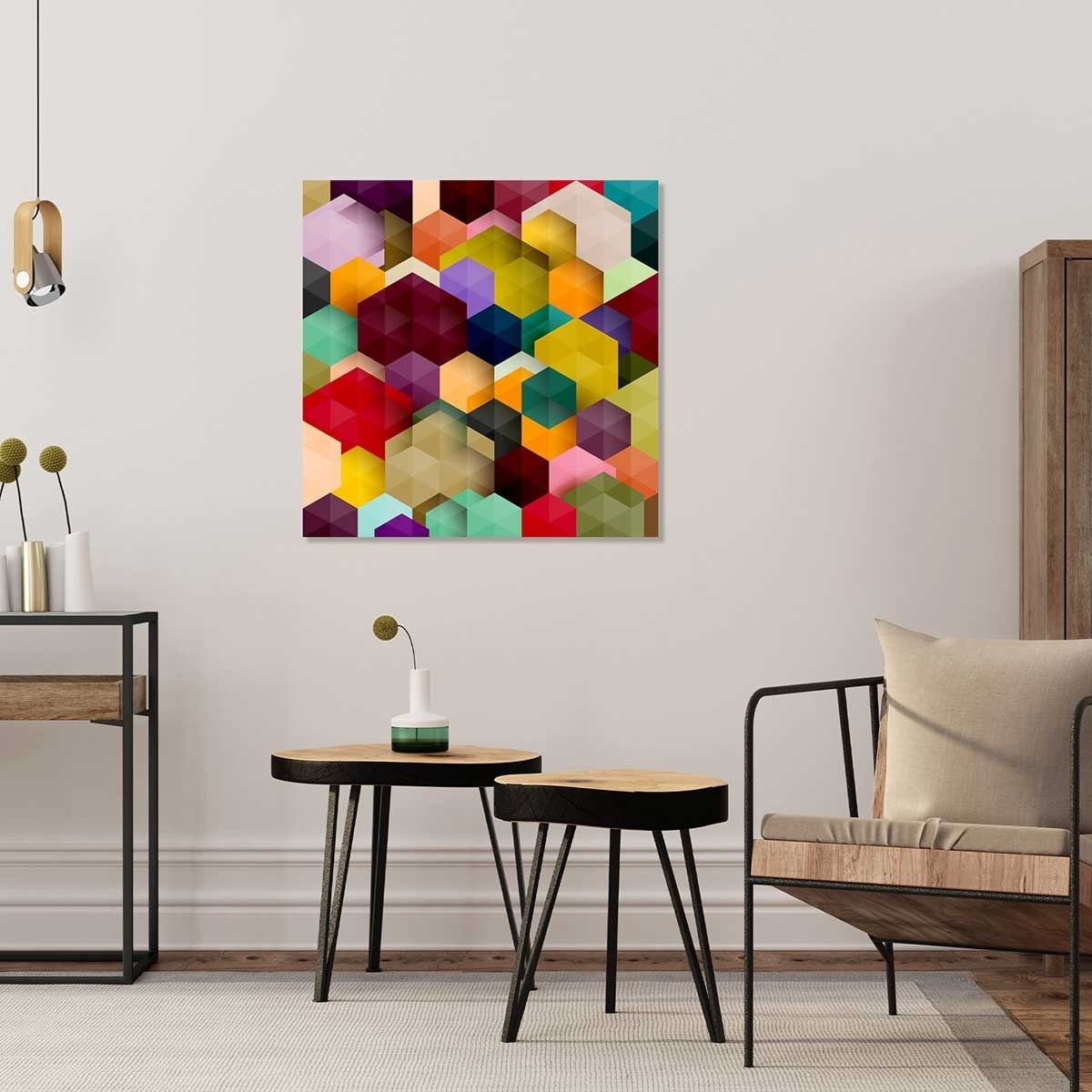 Tableau abstrait cubes Toile imprimée