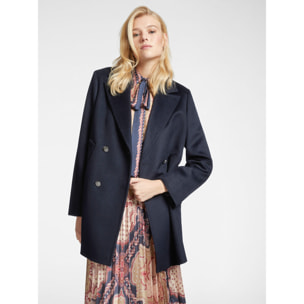 Elena Mirò - Giaccone peacoat in lana luxury - Blu