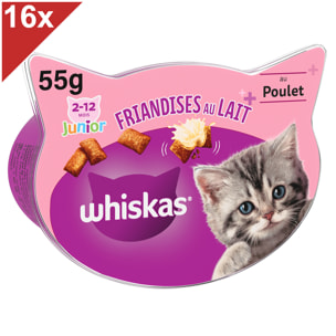 WHISKAS Junior Friandises au lait pour chaton (16x55g)