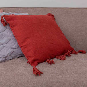 Coussin samael terracota pompons