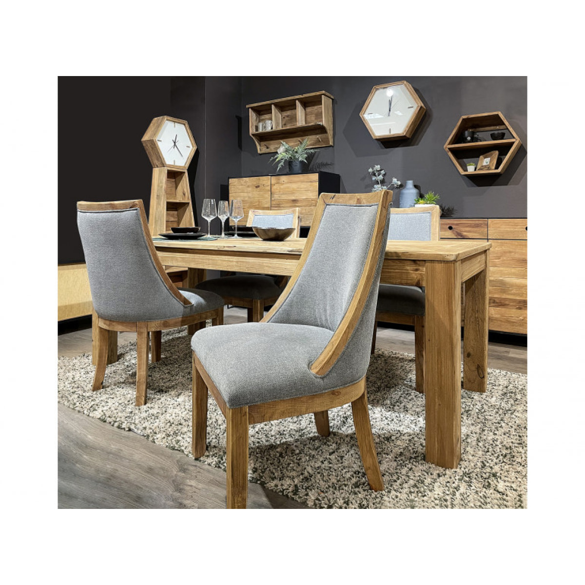 Horloge en bois sur support à 2 niches - ORIGIN