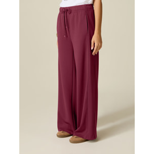 Oltre - Joggers palazzo con ribete - Burgundy