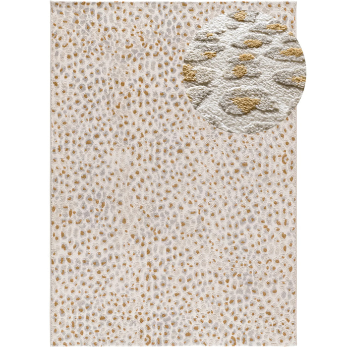 AMARA Alfombra moderna con relieve plata, varias medidas disponibles.