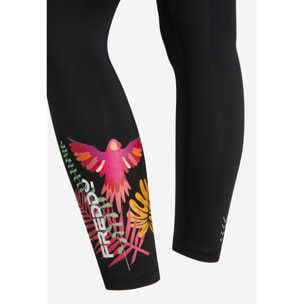 Leggings 7/8 vita alta con stampa tropicale sul fondo