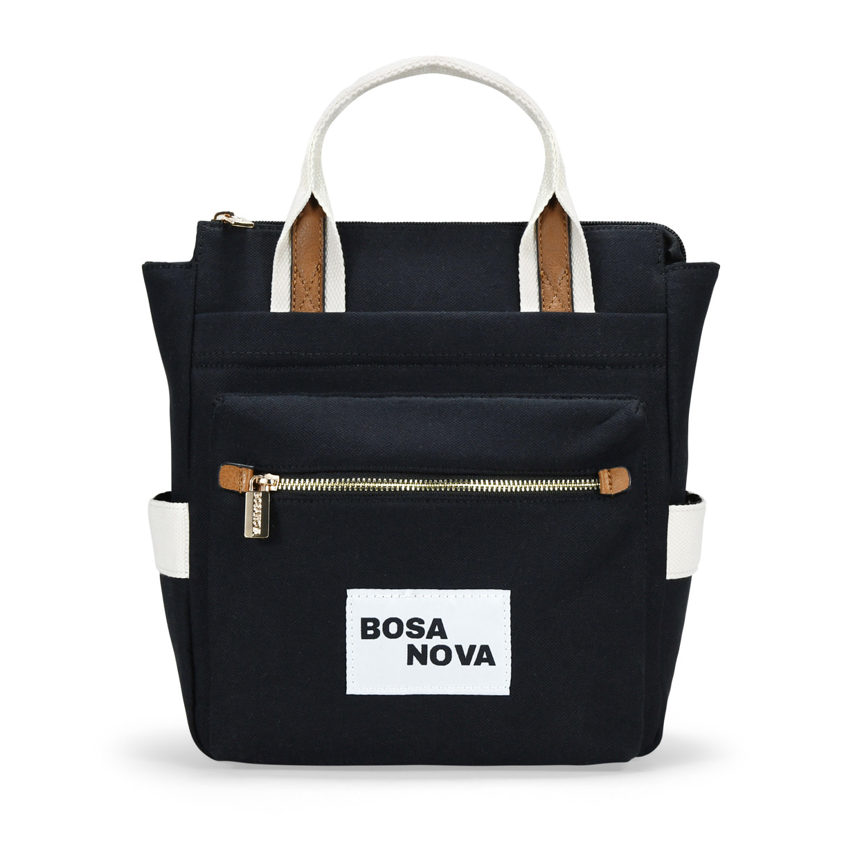 Mochila de canvas negra con bolsillos