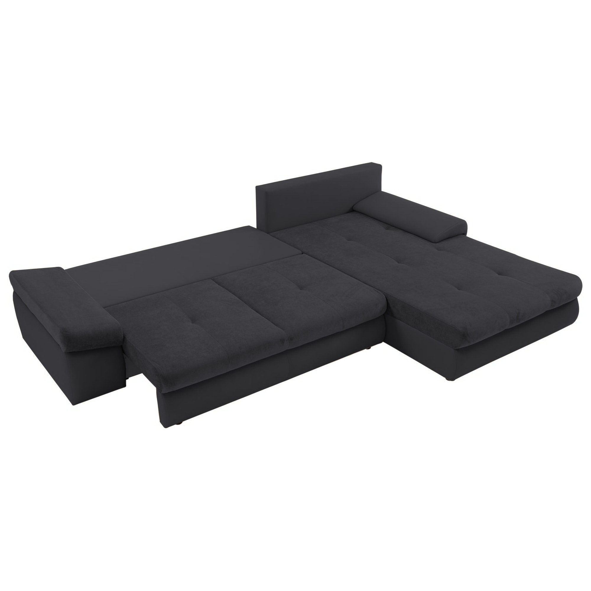 Karl - canapé d'angle réversible convertible - avec coffre - 5 places - style contemporain - Gris foncé