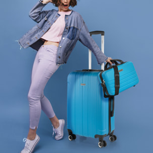 Trolley Mediano 60 Cms  Y Neceser Itaca Diamond Turquesa