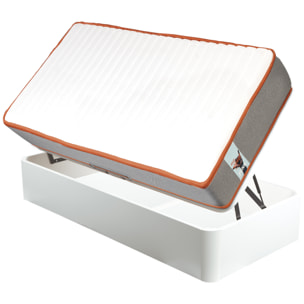 Pack FUNK, Colchón Sostenible Muelle Ensacado y Canapé Juvenil Apertura Lateral Blanco, WHAT THE SLEEP, Entrega, Montaje en Domicilio y Retirada de Usado Incluida