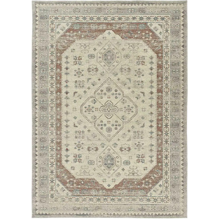 LUA Alfombra de exterior vintage oriental gris y caldera, varias medidas disponibles.