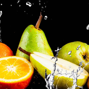 Affiche encadrée – Fruits frais éclaboussés, énergie et vitalité Affiche + cadre en métal - Noir