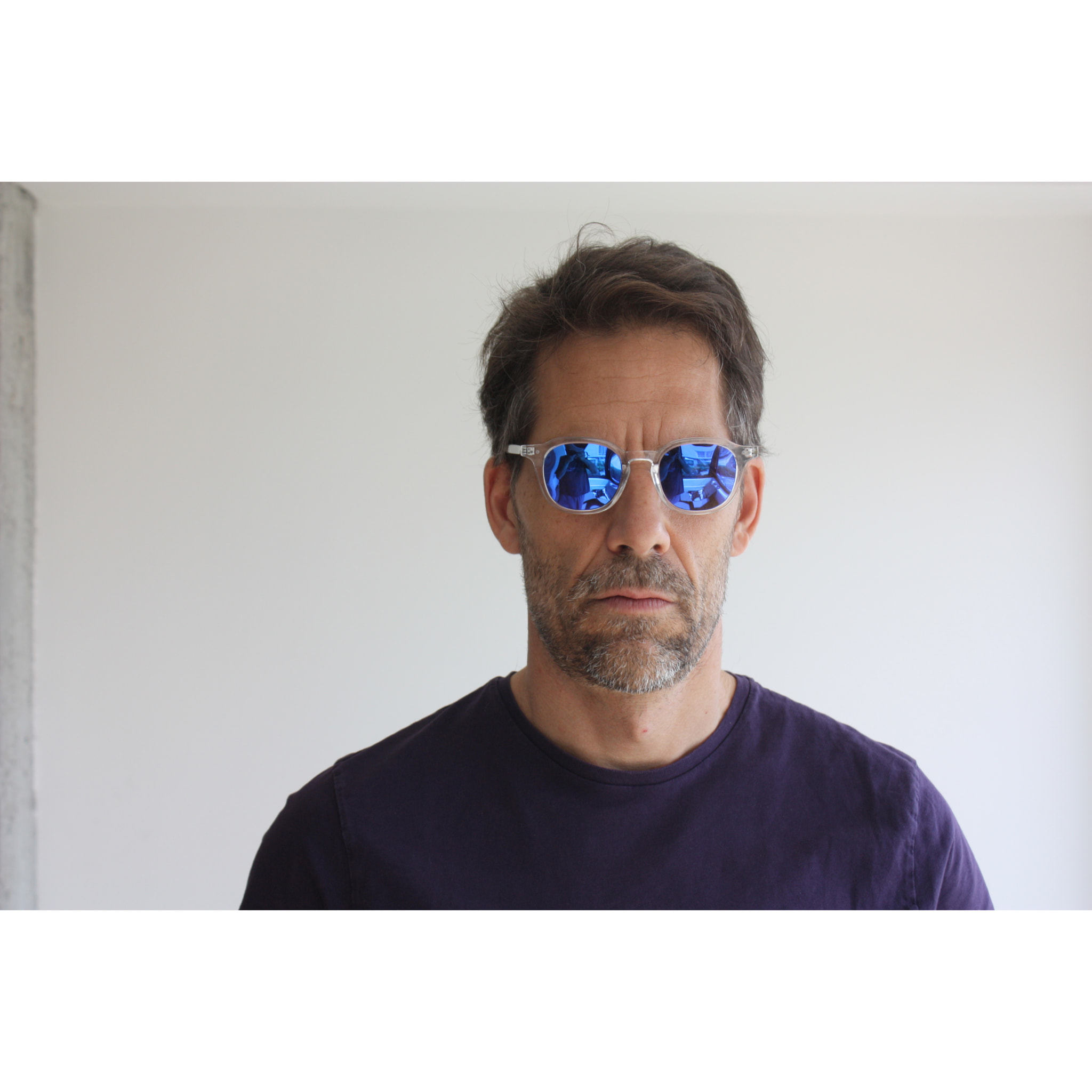 Gafas de sol OCEAN HILL - Blanco transparente brillante / Revo azul