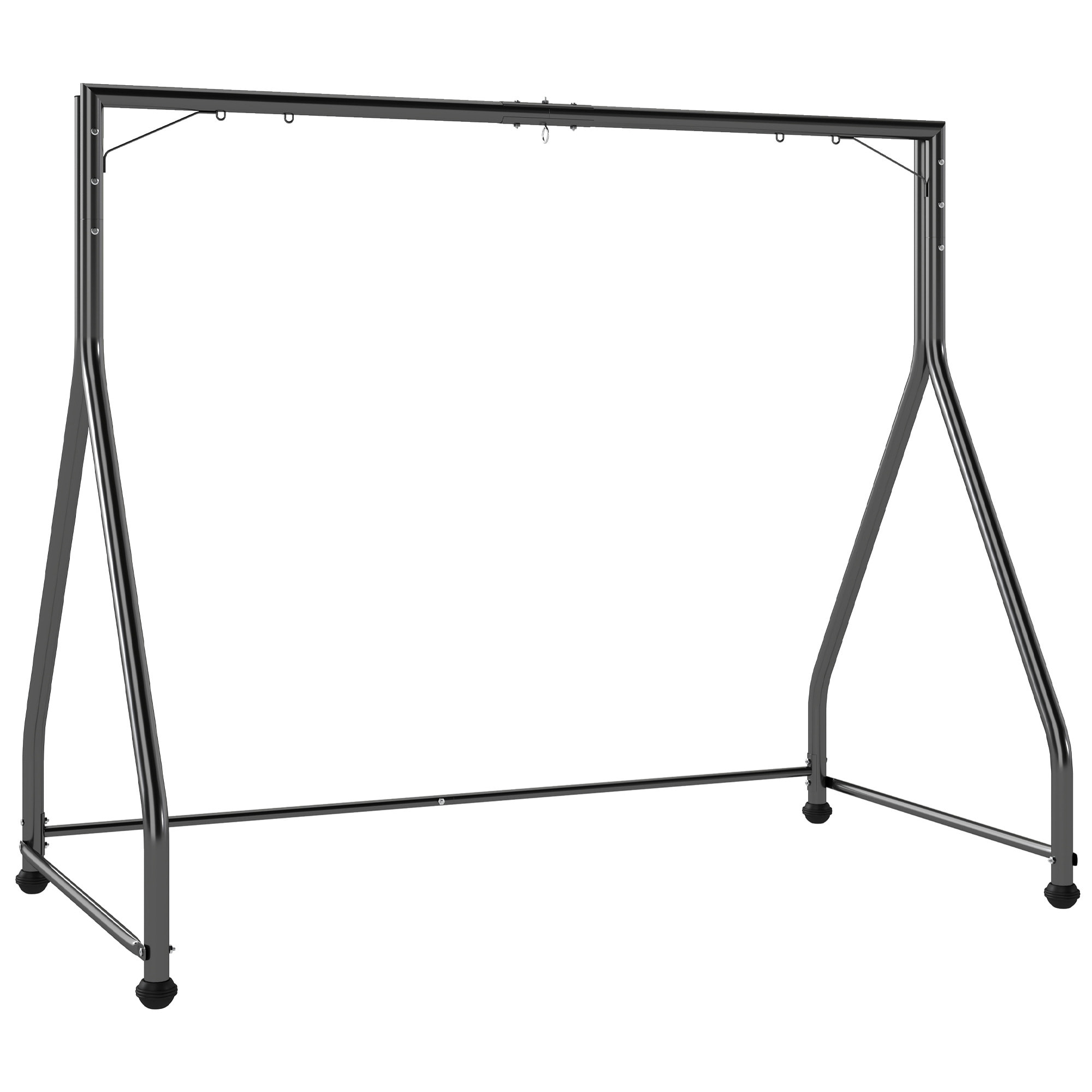 Soporte para Columpio de Acero Estructura de Columpio de 2 y 3 Asientos o Cesta Colgante Resistente con Patas en Forma de A Carga 360 kg para Jardín Parque Patio Porche 210x117x175 cm Negro